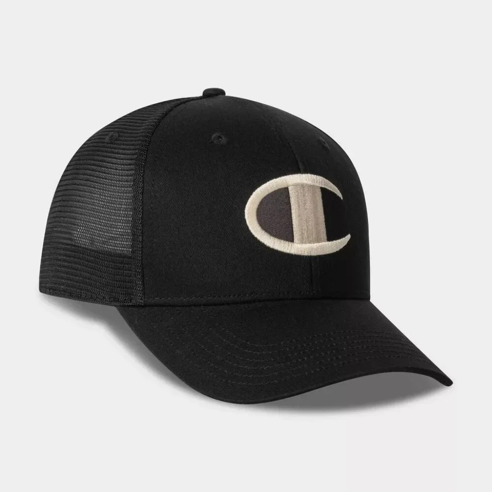 NEW Champion Adult Logan Twill Trucker Hat - Black